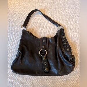 Frye hobo saddle shoulder bag clam cylinder